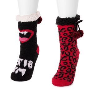 Betsey Johnson Women's Betsey Cabin Sock (2 Pairs) - L/XL (8-10)